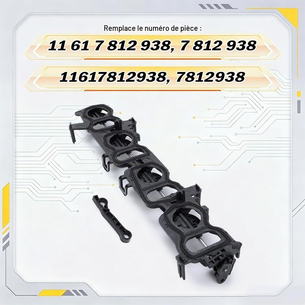 Joint de clapet de collecteur d'admission pour BMW N47 2.0 2011-2018 - Joint de clapet tourbillon d'admission d'air remplace 11617812938, 7812938, 11 61 7 812 938, 7 812 938