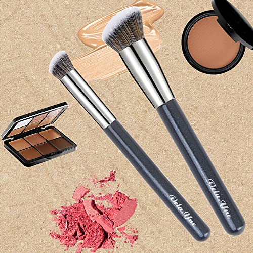 Vela.Yue Foundation Concealer Brush 2pcs Makeup Brushes Set for Contouring Blending Buffing Liquid Cream Mineral Makeup - Image 3