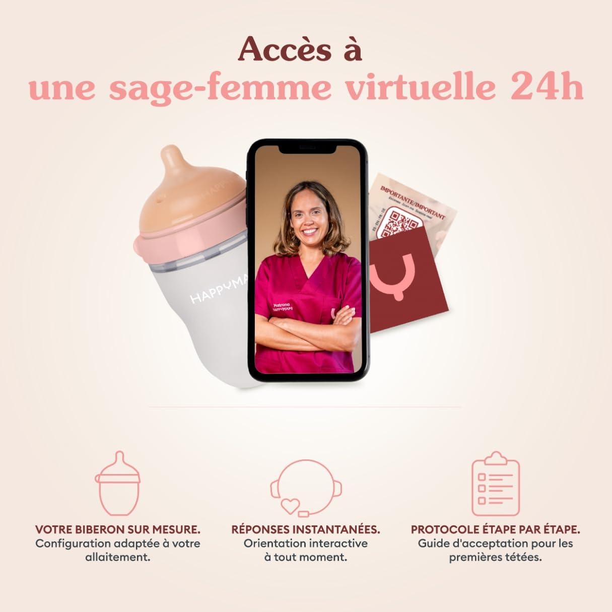 HappyMami - Set de 2 Biberons en Forme de Sein, Biberons 250 ml,Idée Cadeau Noël Bébé Tétine en Silicone de Grade alimentaire, Double Système Anti-Colique, sans BPA