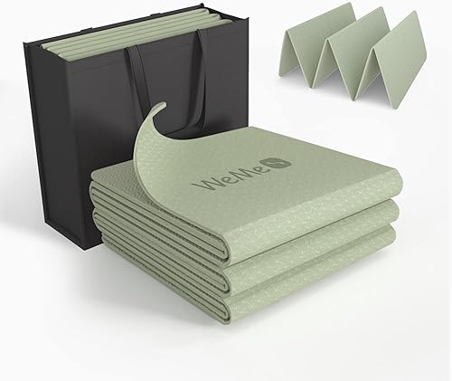 Miniatura 1 de Tapete de yoga WeMe TPE de 72 x 24 pulgadas, tapete de yoga de 0.157 in0.236 in0.315 in de grosor, tapete plegable de entrenamiento 2024 para