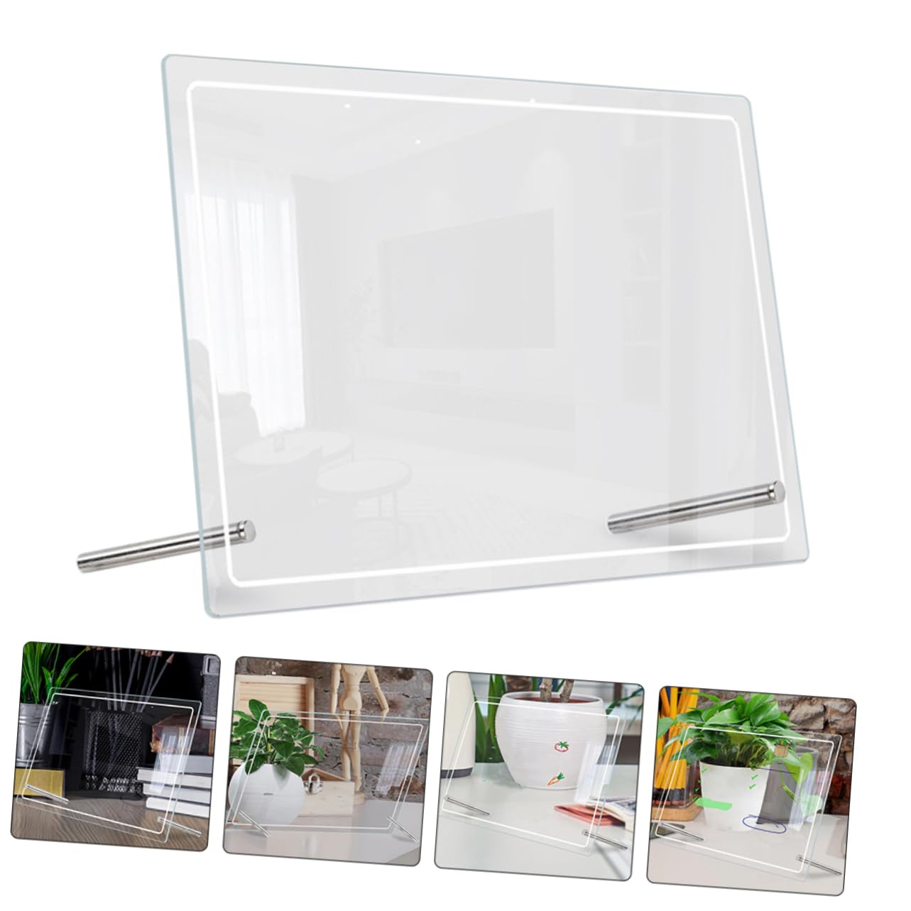 Abwischbare Notiztafel für Schreibtisch aus Acryl, 2 Stück