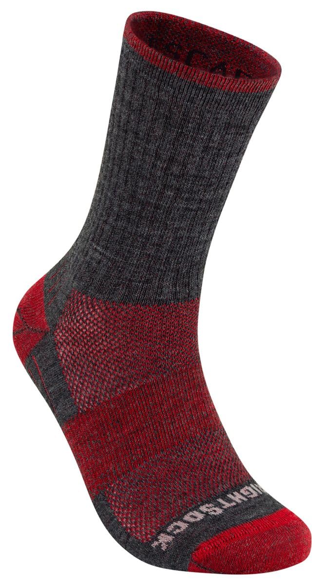 Wrightsock - 1 Paar Herren/Damen Profi Sportsocke, Wandersocke, Modell Escape, Merino Wolle, Anti-Blasen-System, doppel-lagig, Crew (wadenhoch)