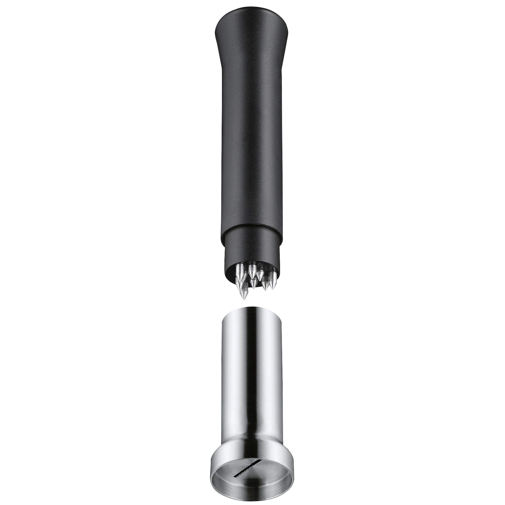 WMF Gourmet Parmesanreibe Kurbel 18 cm, Parmesanmühle & Top Tools Muskatmühle 16,5 cm, Muskatnuss Mühle mit Aufbewahrungsfach, Cromargan Edelstahl, Kunststoff