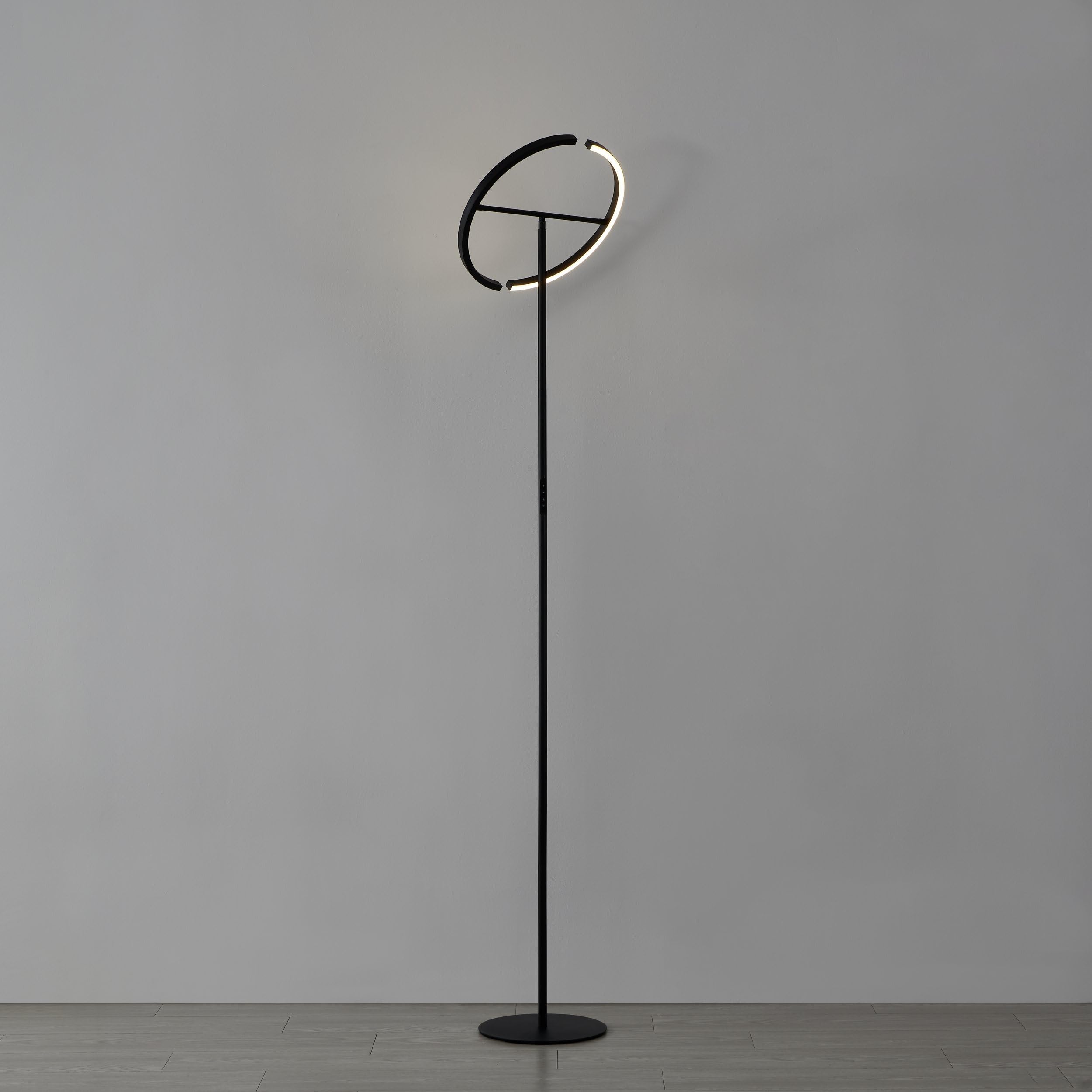 EGLO LED Stehlampe Castelpoto, Lampe Wohnzimmer touch dimmbar | schwenkbare Standleuchte, Leselampe aus Stahl in Schwarz, warmweiß, 180 cm