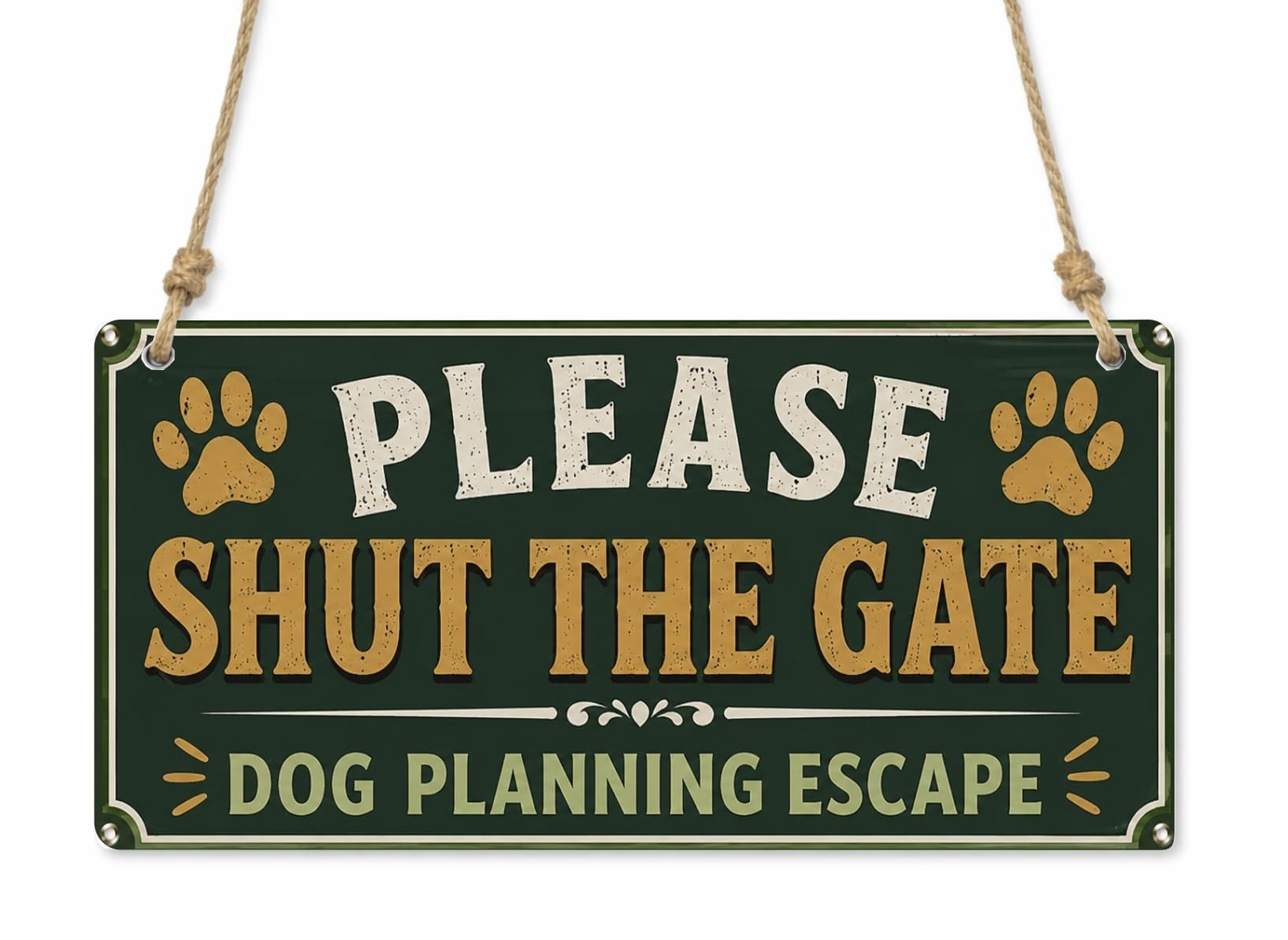 Please Shut The Gate Rustic Metal Plaque – Humorous Dog Pet Warning Sign for Garden Fence, Farmhouse Decor, Dog Lover Outdoor Wall Hanging cpt102