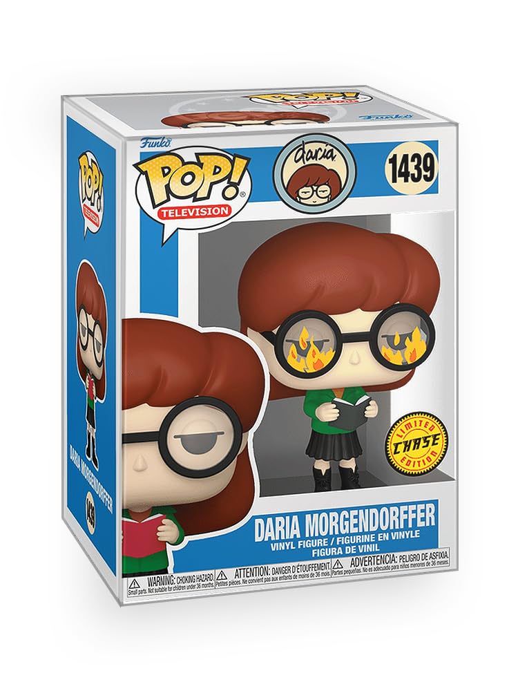 Epic Collectibles TV Show: Daria - Daria Morgendorffer in Flaming Glasses (Chase Variant) Vinyl Figure Bundle with Compatible Funko Pop Box Protector