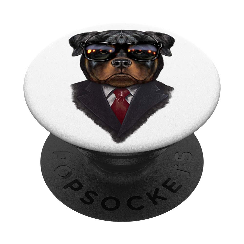 Dandy Rottweiler Dog wearing Sunglass and Posh Suit PopSockets Grip and Stand for Phones and Tablets