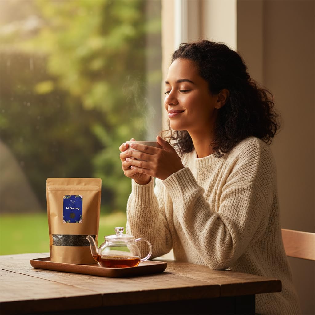 Té Oolong a Granel 100% Natural Bajo en Cafeína – Té Azul Semioxidado de Calidad Extra – Infusión Antioxidante – Ideal para Adelgazar y Bienestar Digestivo (1000 g, Té Oolong)