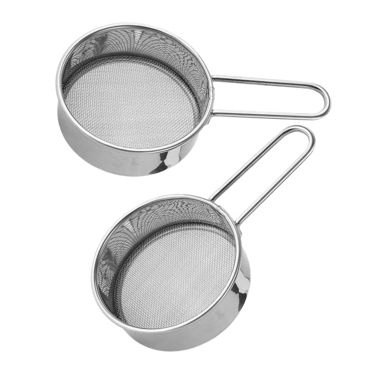 Cabilock 2pcs Stainless Steel Mini Flour Sifter Mesh Powder Sugar Duster Ergonomic Handheld Design for Baking Compact and Portable Sifter for Home Kitchens and Travel