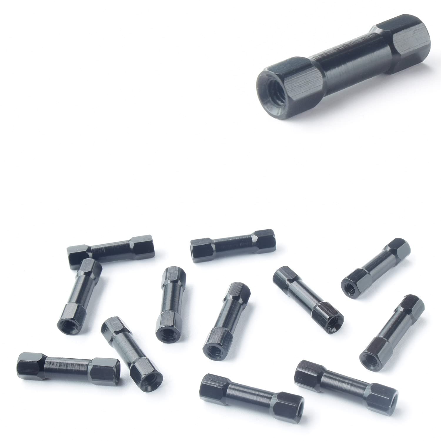 12pcs M3*20mm Hex Aluminum Alloy Step Spacer Standoff Pillar Column for Racing Drone FPV Quadcopter Multirotors DIY Frame,Length 20mm Black Color