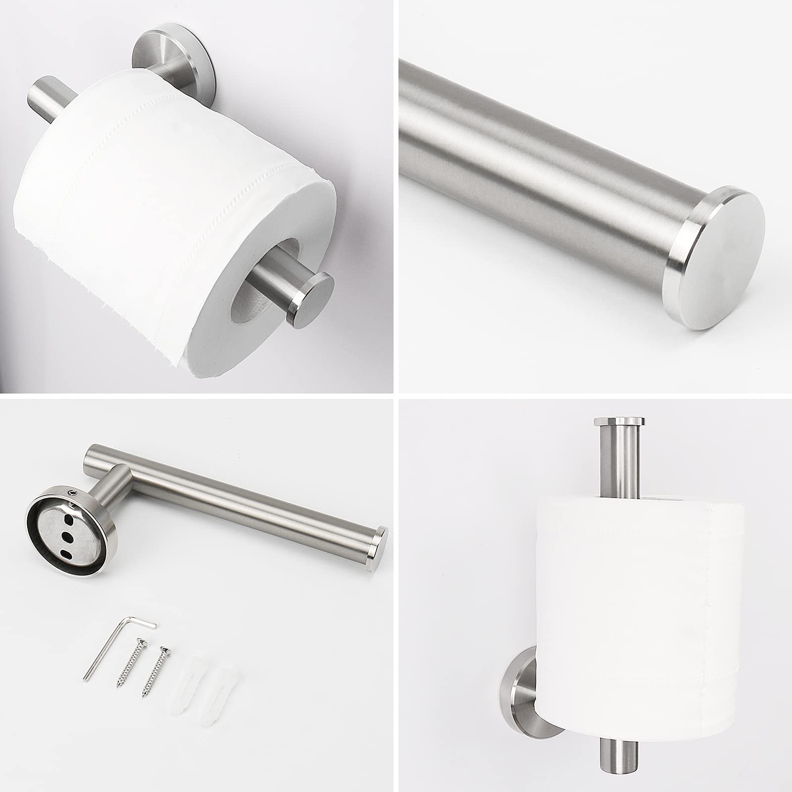 NearMoon Anello Porta Asciugamani 4 Pezzi: Ganci A Muro In Acciaio Inox Nichel Spazzolato Per Bagno - 2