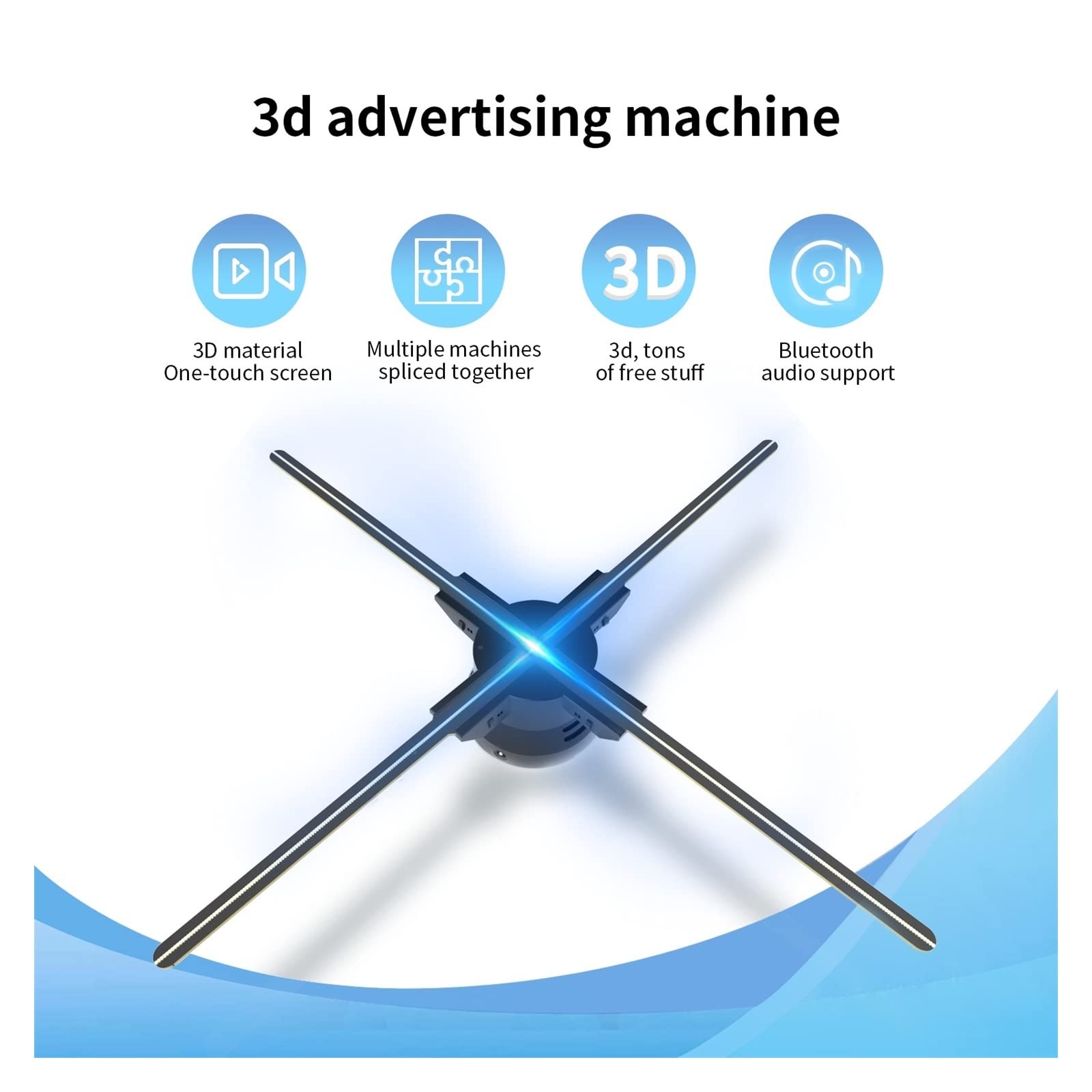 iumLeap 3D Hologram Fan,hd Holographic Display Player,WiFi Video Projector,for bar,Party Advertising Display