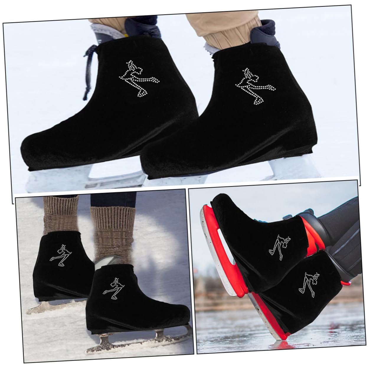 ibasenice 1 Copripattini Elastici per Pattinaggio per Scarpe Ghiaccio Design Portatile Appassionati Pattinaggio