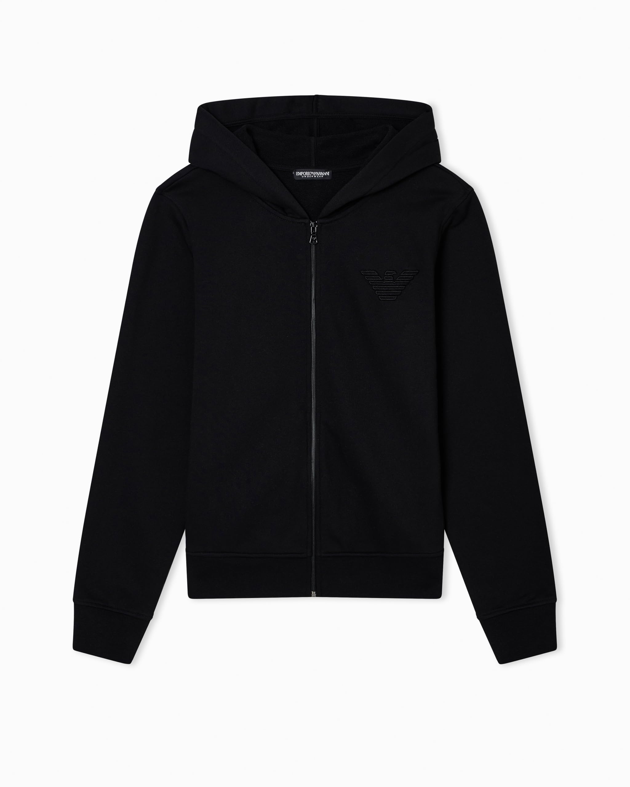 Emporio Armani Damen Schwarz -Sweatshirt Mit Kapuze, Durchgehender Reißverschluss, Größe Xs, Xs