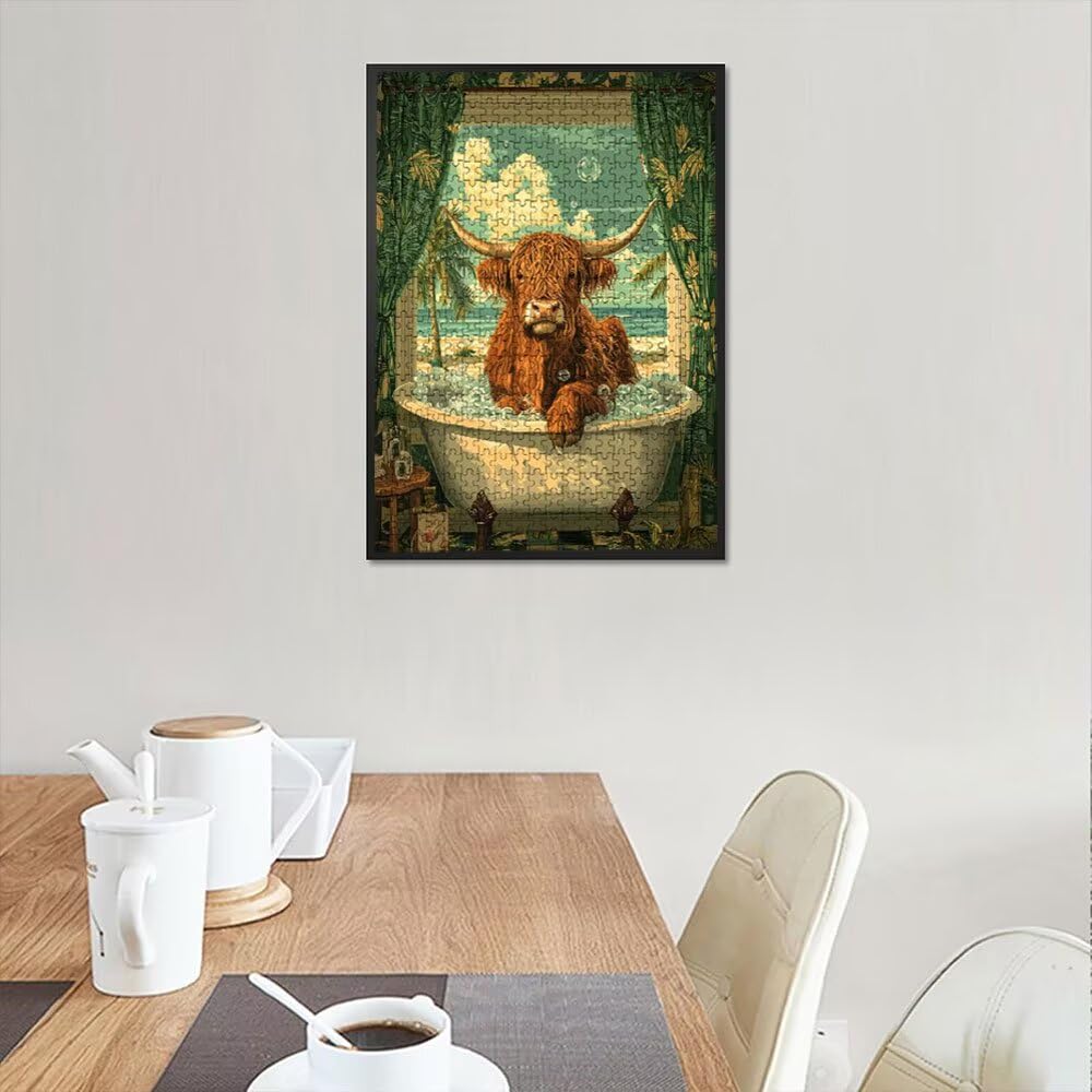 Puzzle 5000 Pezzi, Bagno Bovino 3D Puzzle per Adulti Impegnativo, Educa Puzzles Artistico, Divertente E Stimolante Puzzles Decorativo per La Famiglia, Regalo e Decorazione Pareti DX0YL6-738