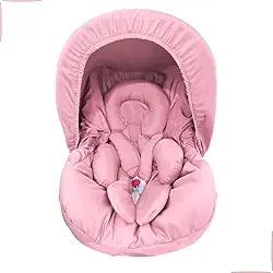 Kit 5 peças para bebê conforto Capa Protetor Cinto Capota Redutor 0-13 kg Galzerano Cosco Burigotto (Rosa)