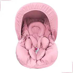 Kit 5 peças para bebê conforto Capa Protetor Cinto Capota Redutor 0-13 kg Galzerano Cosco Burigotto (Rosa)