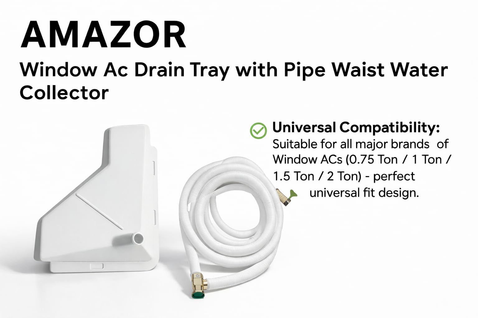 AMAZOR® Window Ac Drain Tray with 3 meter Pipe For All Brand 0.75/1/1.5/2 Ton/Waist Water Collector Window/Waist Water Collector — Amazon image 4