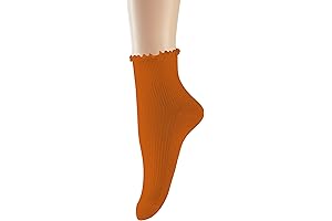 Ruffle Crew Socks - Stylish and Comfortable Orange Boot Socks