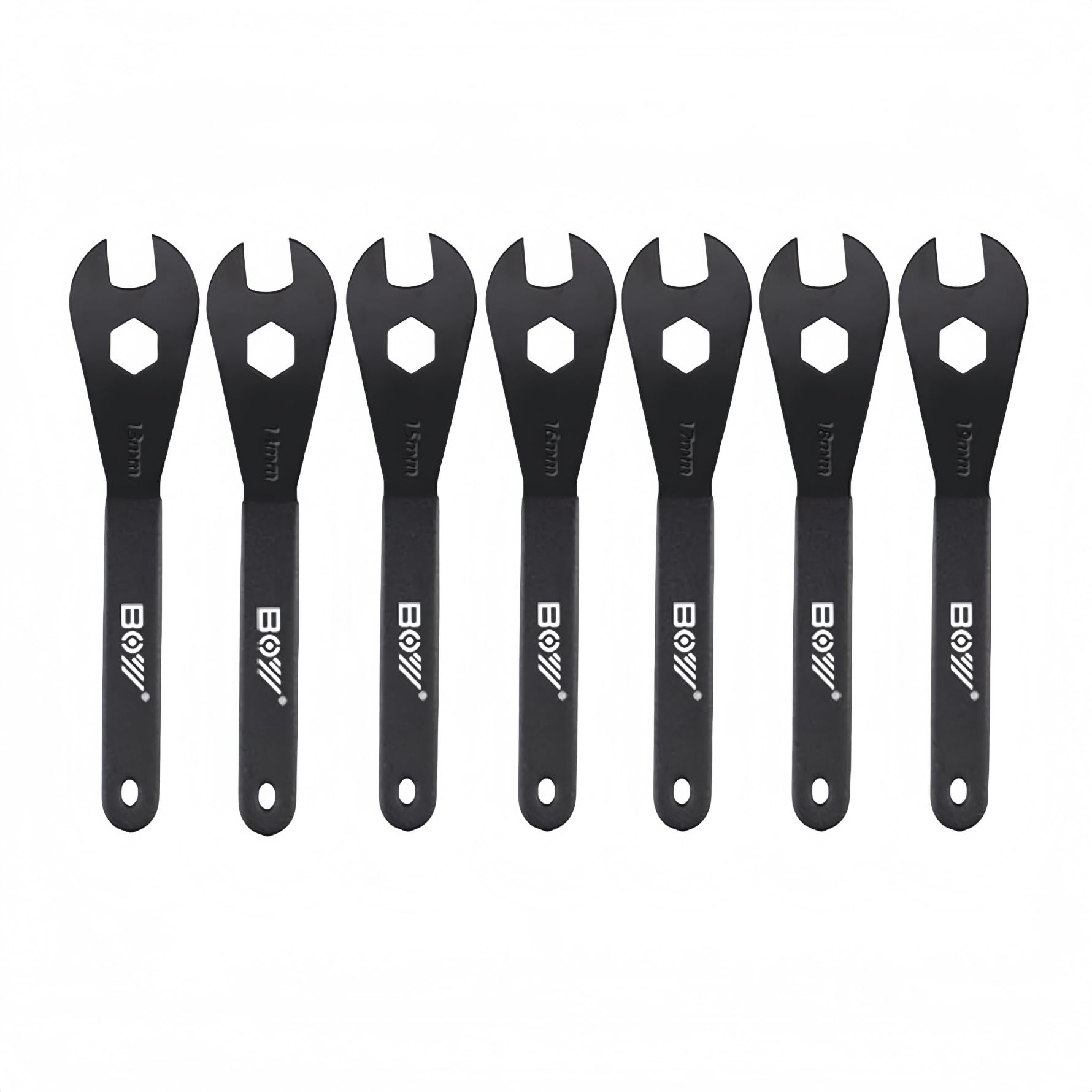 Bike Cone Wrench Set - 7 Sizes (13-19mm) Bicycle Wheel Hub Axle Nut Installer & Remover Cycling Spanner Tool Kit