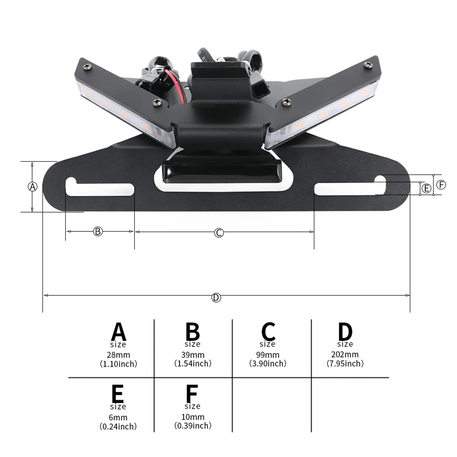 Portatarga/supporto per targa Compatibile con Ducati Panigale, V2 | Registration Number Frame Bracket Tail Tidy Compatibile con Ducati 955, 1100 V4, 1100 V4 S 2018-2024