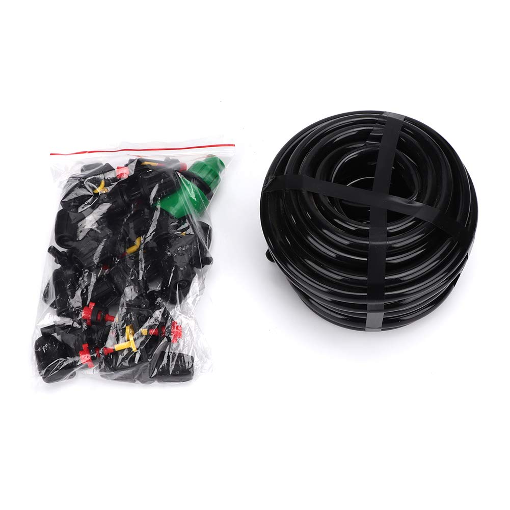 Kit di irrigazione a goccia per strumento di irrigazione automatica fai-da-te, di irrigazione da giardino con tubo da 10 m, 10 ugelli e connettori, per piante da serra da balcone