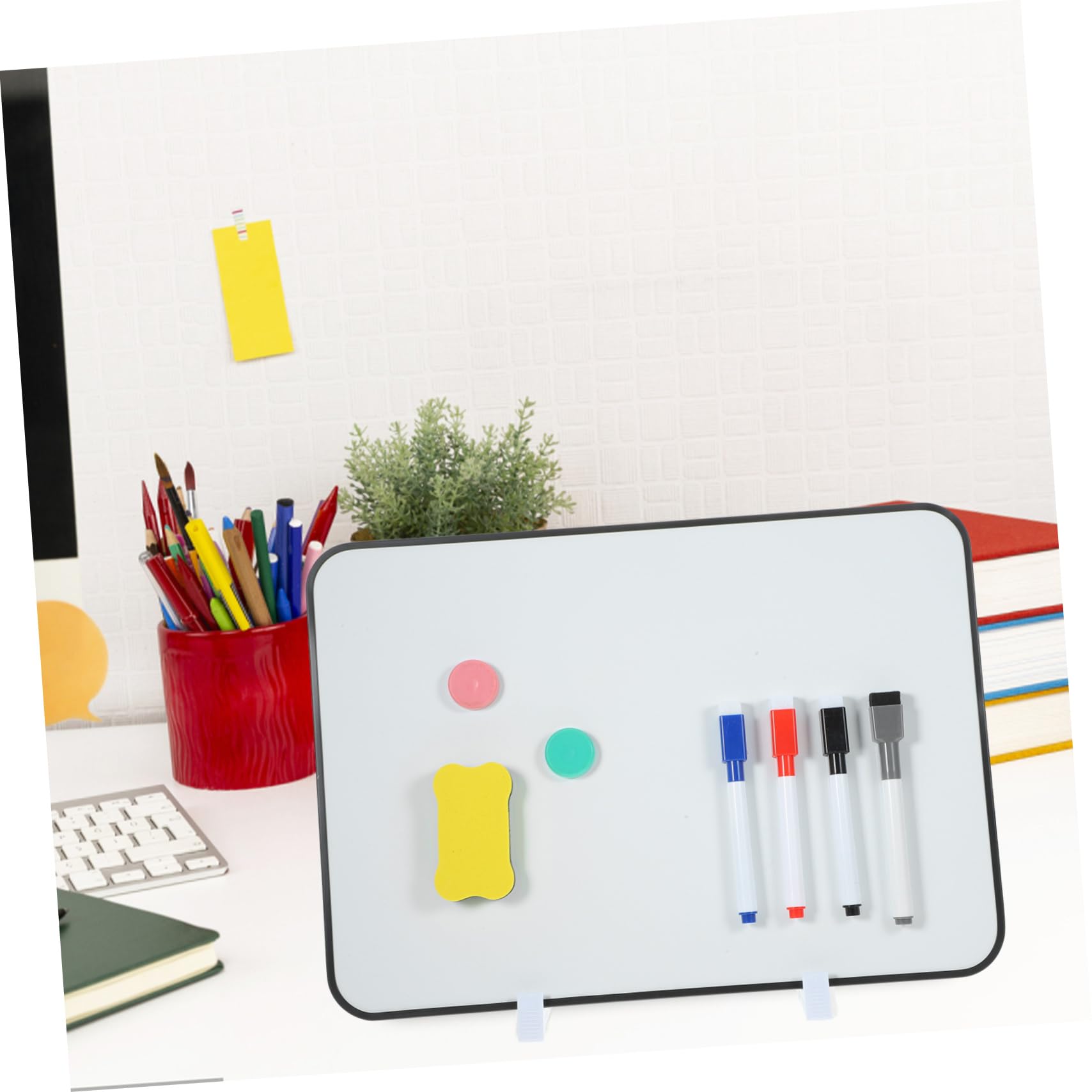 Doppelseitiges Whiteboard 1 Satz aus Kunststoff und Metall, Weiß