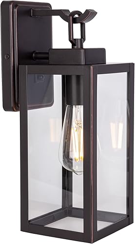 LIT-PaTH Farol de pared para exteriores del atardecer al amanecer, aplique de pared como accesorio de iluminación de porche, base mediana E26 máximo