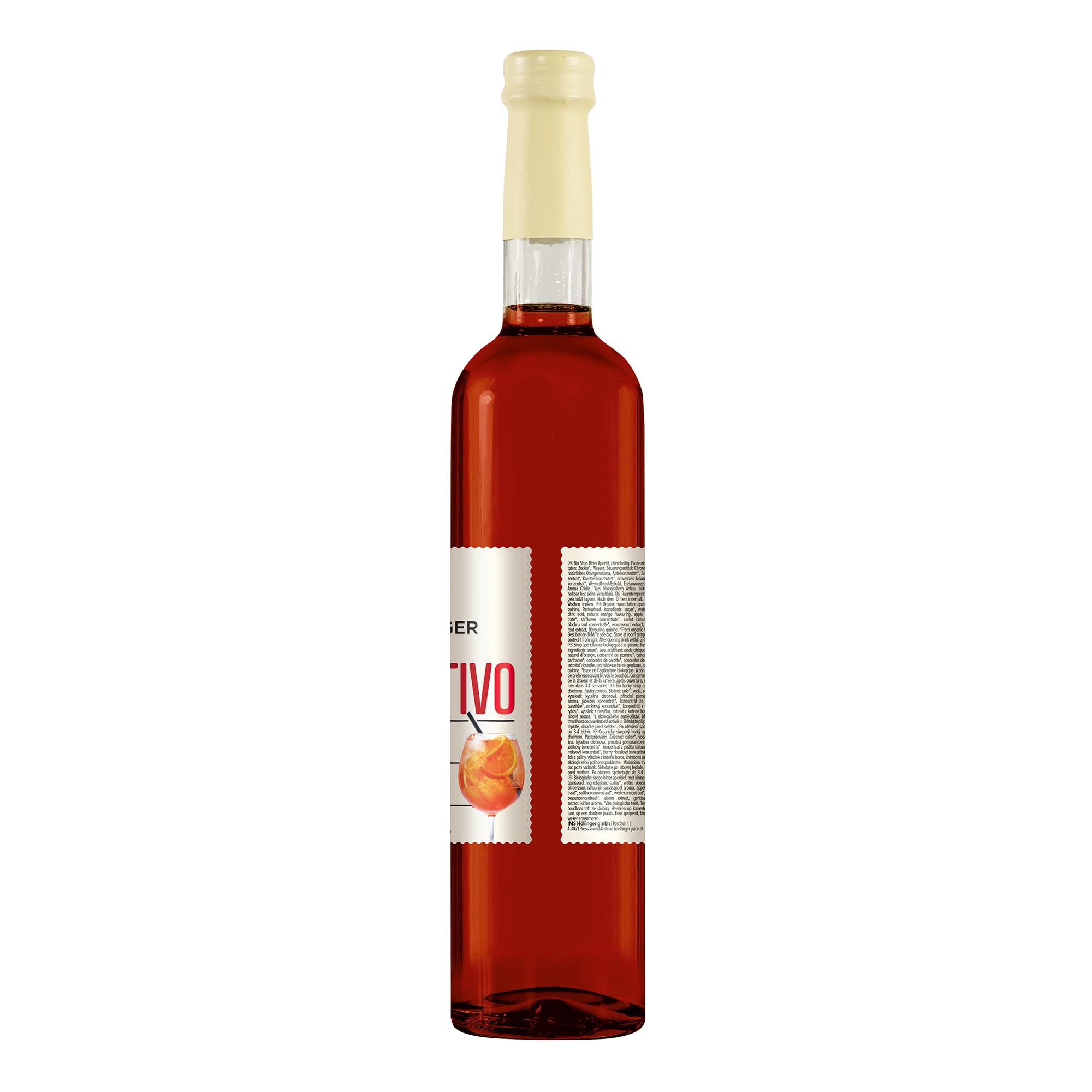 Aperitivo sciroppo di cocktail biologico Höllinger - Organic Bitter-Orange Flavored Syrup, Vegan, 3x500ml Glass Bottle, Natural Botanical Ingredients