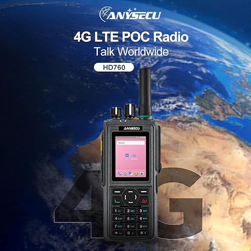 Miniatura 3 de Anysecu HD-760 4G Radio de red Android 7.1 Smart Mobile Radio Soporte Zello y Real PTT Walkie Talkie LTE/WCDMA IP67 Teléfono móvil impermeable