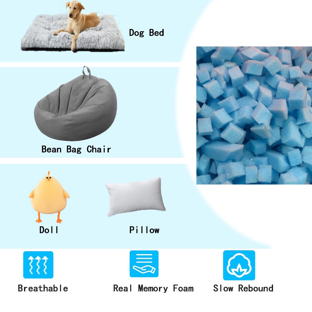 Almohada de relleno de espuma viscoelástica triturada real de alta calidad que mejora el sueño, material de relleno de silla de puf, manualidades, muñeca de felpa, no es fácil de acumular (20 libras))