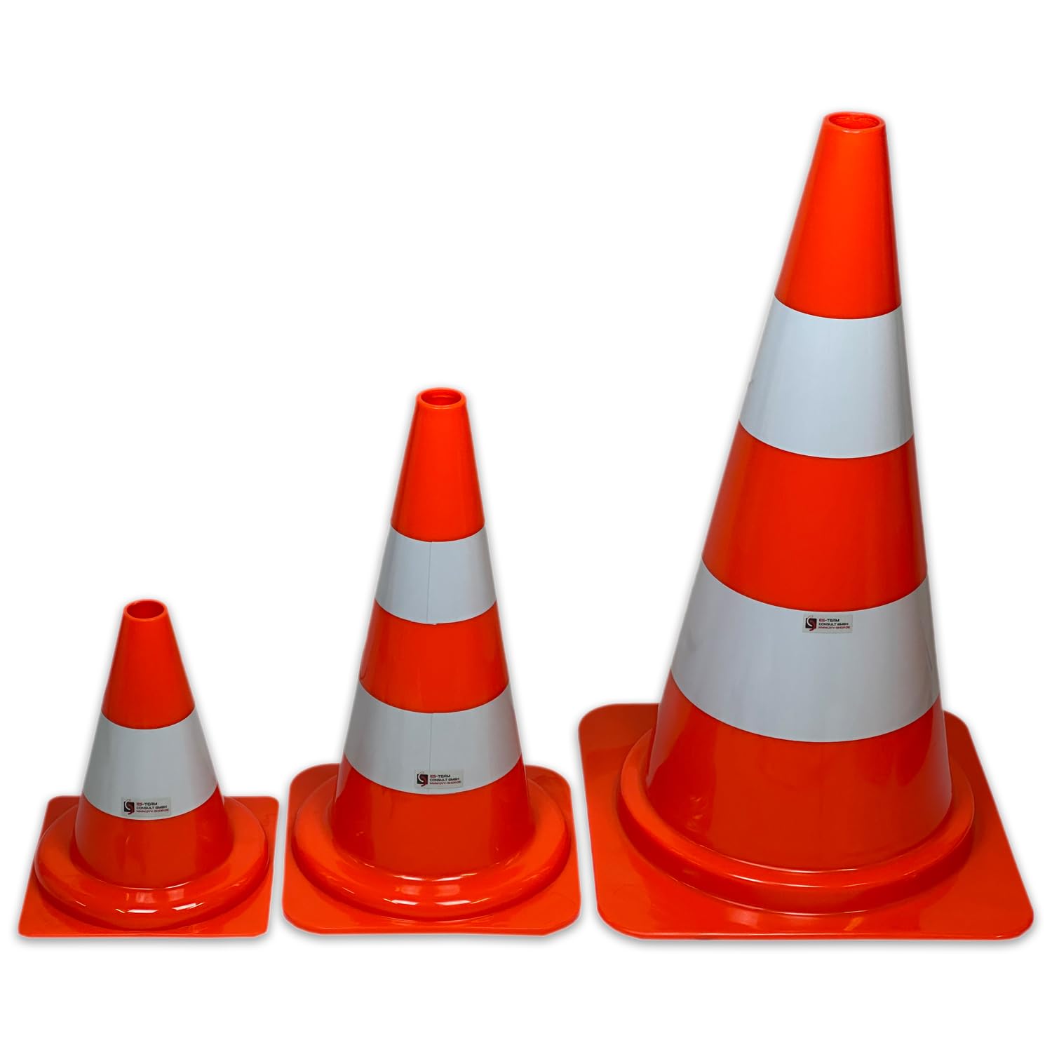 UvV SafeGlow Leitkegel | Farbe orange| PVC | reflektierende Folie | Höhe 30, 50 oder 75 cm | stabile und standfeste Ausführung (VPE: 2 Stück, Höhe: 75cm - Folie RA1)
