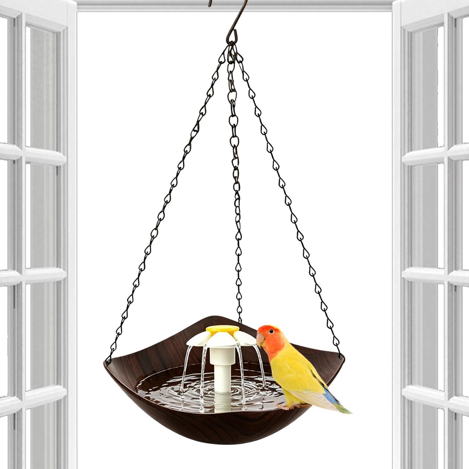 Bebedero para Aves Exterior Colgante con Bomba Solar | Plato de Baño para Aves Para Jardín, Terraza, Finca, Césped, Patio, Exterior
