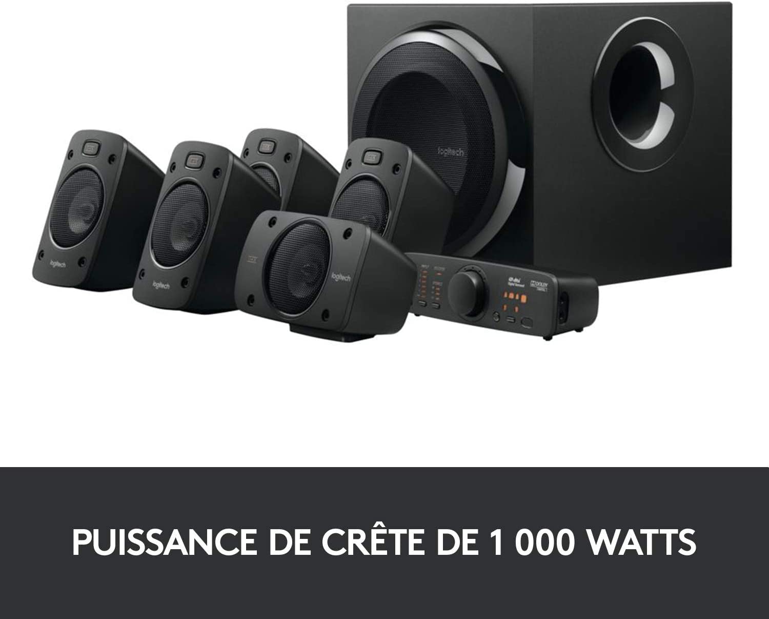 Logitech Z906 Système de Haut-Parleurs avec Son Surround 5.1, Certifié THX, Dolby & DTS, 1000 Watts en Puissance, Multi-Dispositifs, Prise EU/France, PC/PS4/Xbox/TV + Philips Hue Play Pack x1 - Noir
