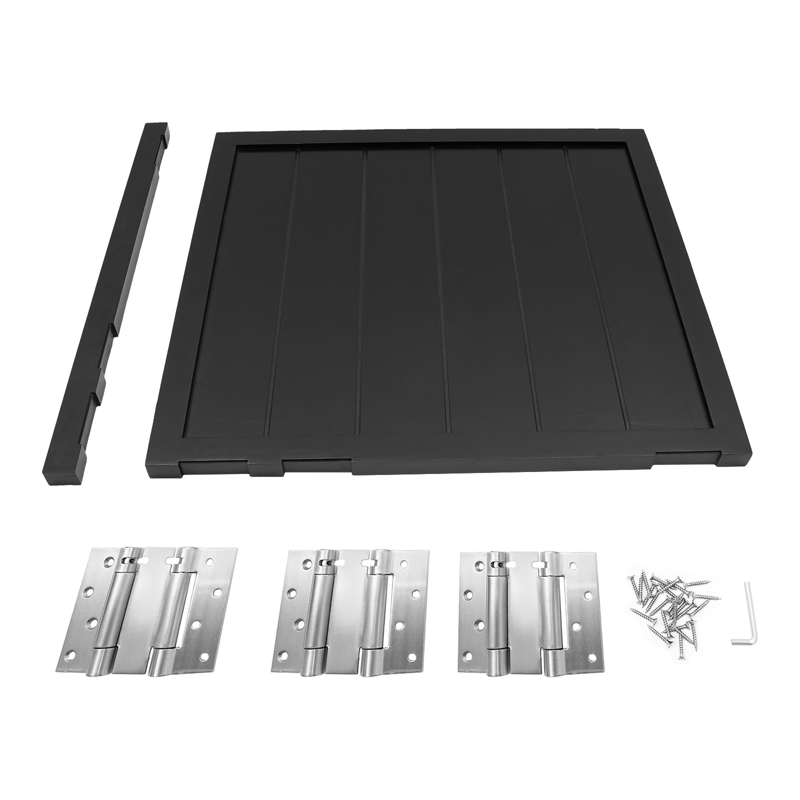 Porta da salone oscillante da caffè, porta basculante, in legno massiccio, porta a battente per interni, 90 x 90 cm, porta a battente singolo, porta decorativa interna per dispensa (nero)