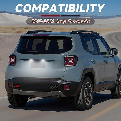 Miniatura 3 de nsautolighting Conjunto de luces LED para placa de matrícula para Jee'p Renegade 2015 2016 2017 2018 2019 2020 2021 Jee'p Renegade etiqueta trasera