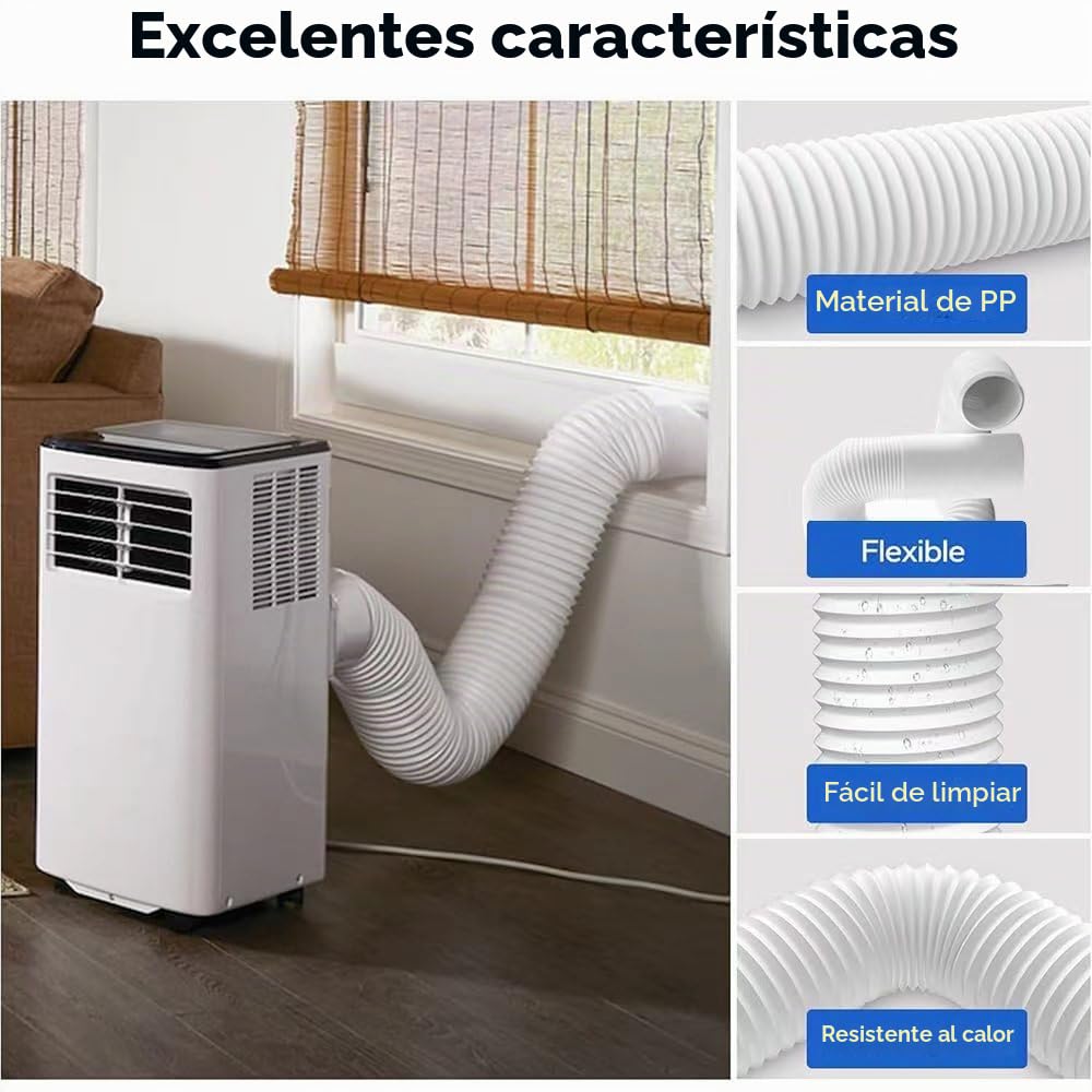 Tubo Aire Acondicionado Portátil Con Adaptador,Manguera de Ventilación Portátil Con 130 mm/150 mm de Diámetro,Manguera de Escape Acondicionado Telescópica,Para Aire Acondicionado