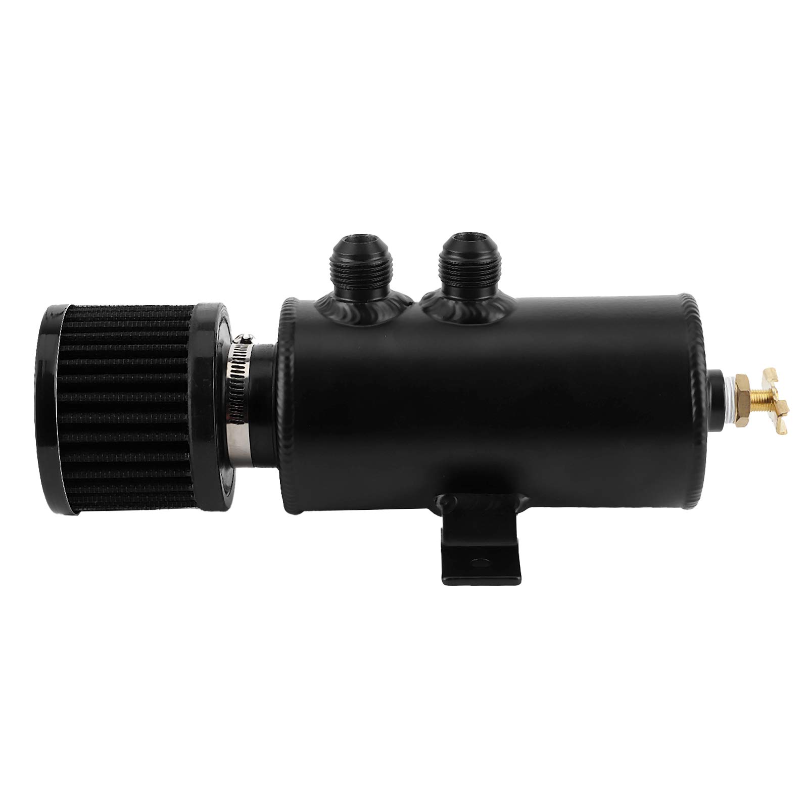 Oil Catch Can Kit Universal High Performance Belfled Aluminium Oil Resevoir z filtrem do modyfikacji silnika ciężarówki samochodowej Czarna 750 ml