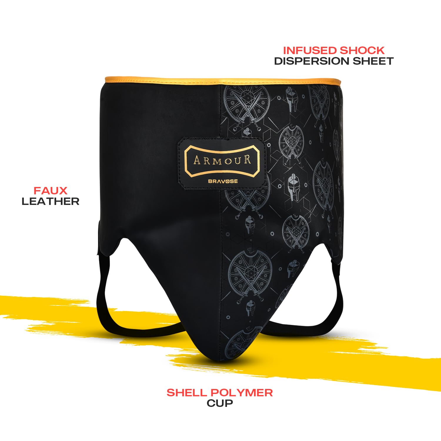 Bravose Protège-aine de boxe pour boxe, sparring, muay thai, kickboxing et MMA | Protection abdominale pour le karaté, le taekwondo et les arts martiaux | Équipement de soutien léger réglable pour
