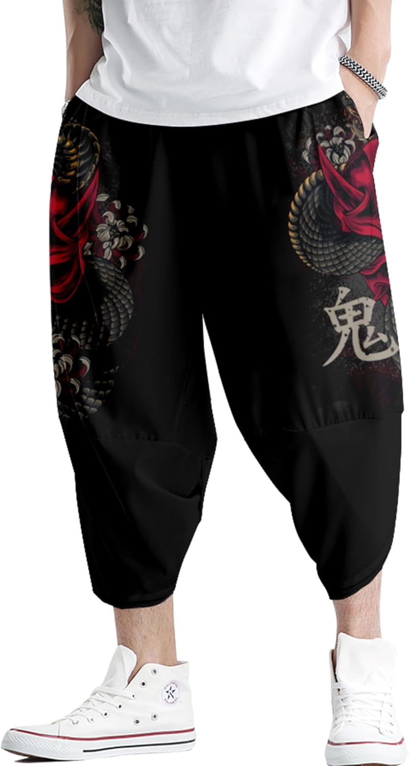 DOSLAVIDA Men's Kimono Cargigan Suits Lightweight 2 Piece Beach Outfits Japanese Open Front 3/4 Sleeve Shirt & Shorts