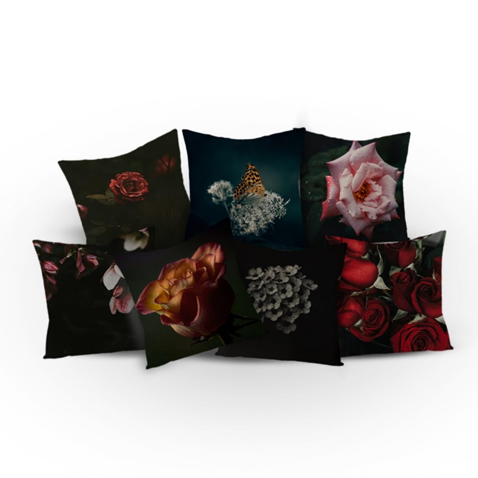 Taie d'oreiller fleur CEVAN housse coussin canapé lin salon taie oreiller jardin 50x50cm