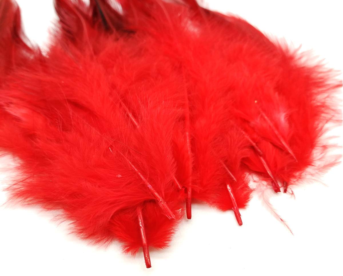 Tiptop Decoration Natural Dyed Pointed Feathers (10-15 Cm) (50 Pieces) (Blood Red) 3