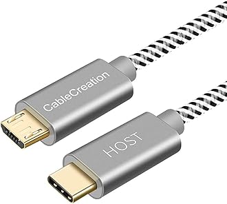 USB C to Micro USB OTG Cable, CableCreation USB 2.0 Type C to Micro USB Charging and Data Transfer Cable 480Mbps Compatible with MacBook (Pro), Galaxy S8/S8 +/S9, Google Pixel 2 XL, LG V20 & Other