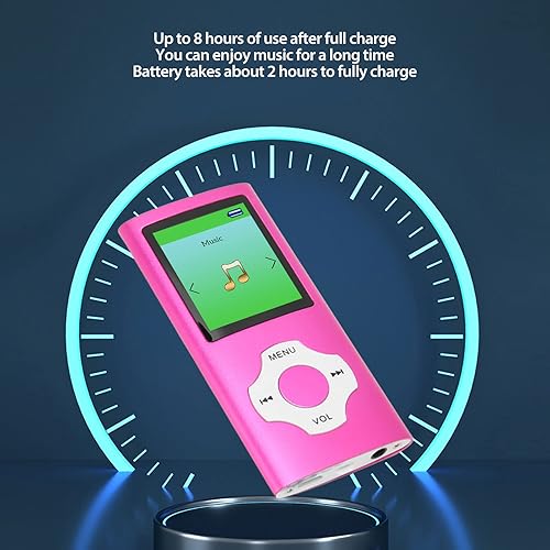 Miniatura 3 de Music Player, 1.8 Inch LCD Screen Portable MP3 Player for Students, Support Recording FM Radio Photo Viewing (Roseate)