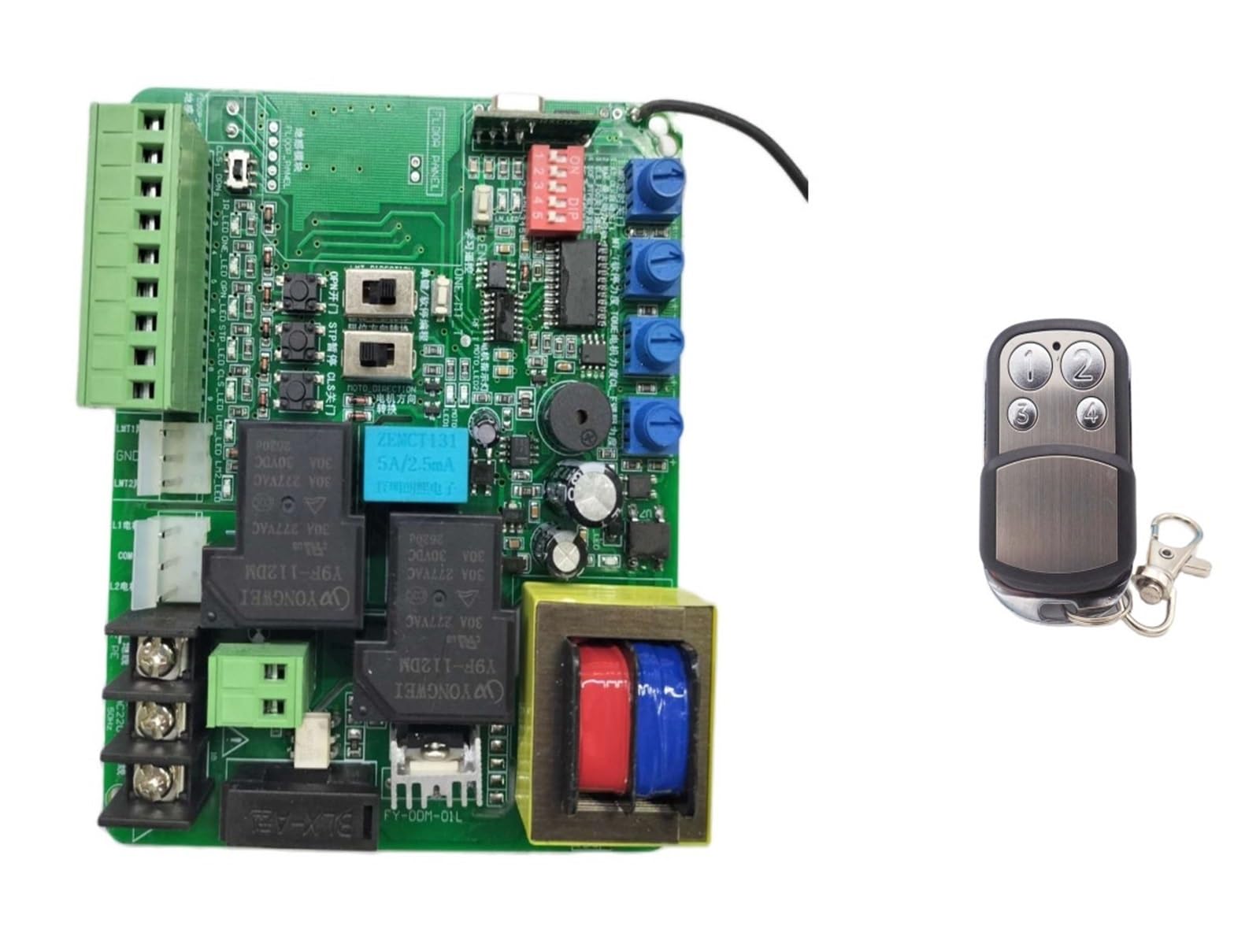 Sliding Garage Door Control Panel Magnetic Spring Limit Switch Available with Delay Function 220v AC(220V Board 1remote)