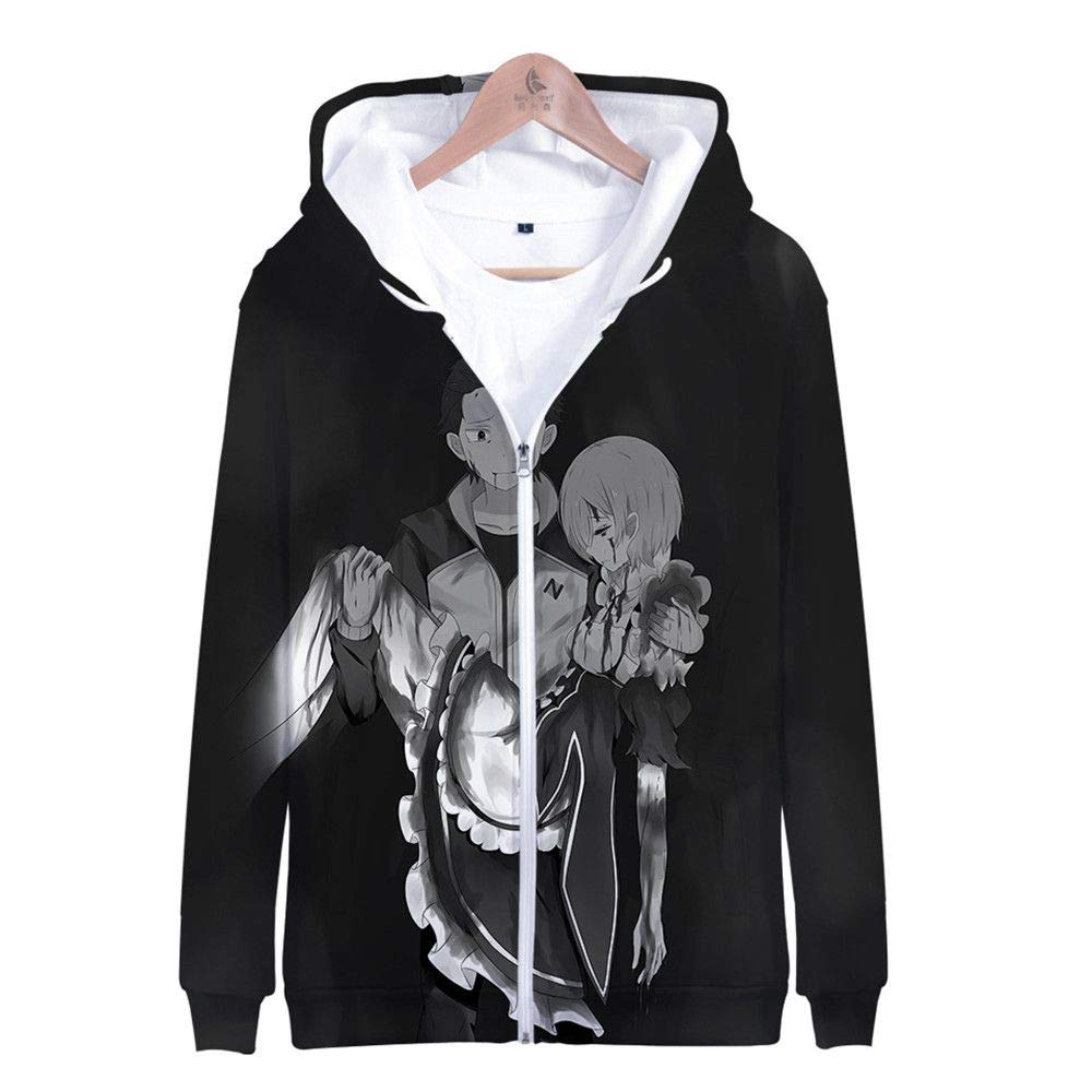 Siawasey Anime Re:Zero Kara Hajimeru Isekai Seikatsu Hoodie Rem Jacket Hoody Pullovers Sweatshirt Fleeces Costume