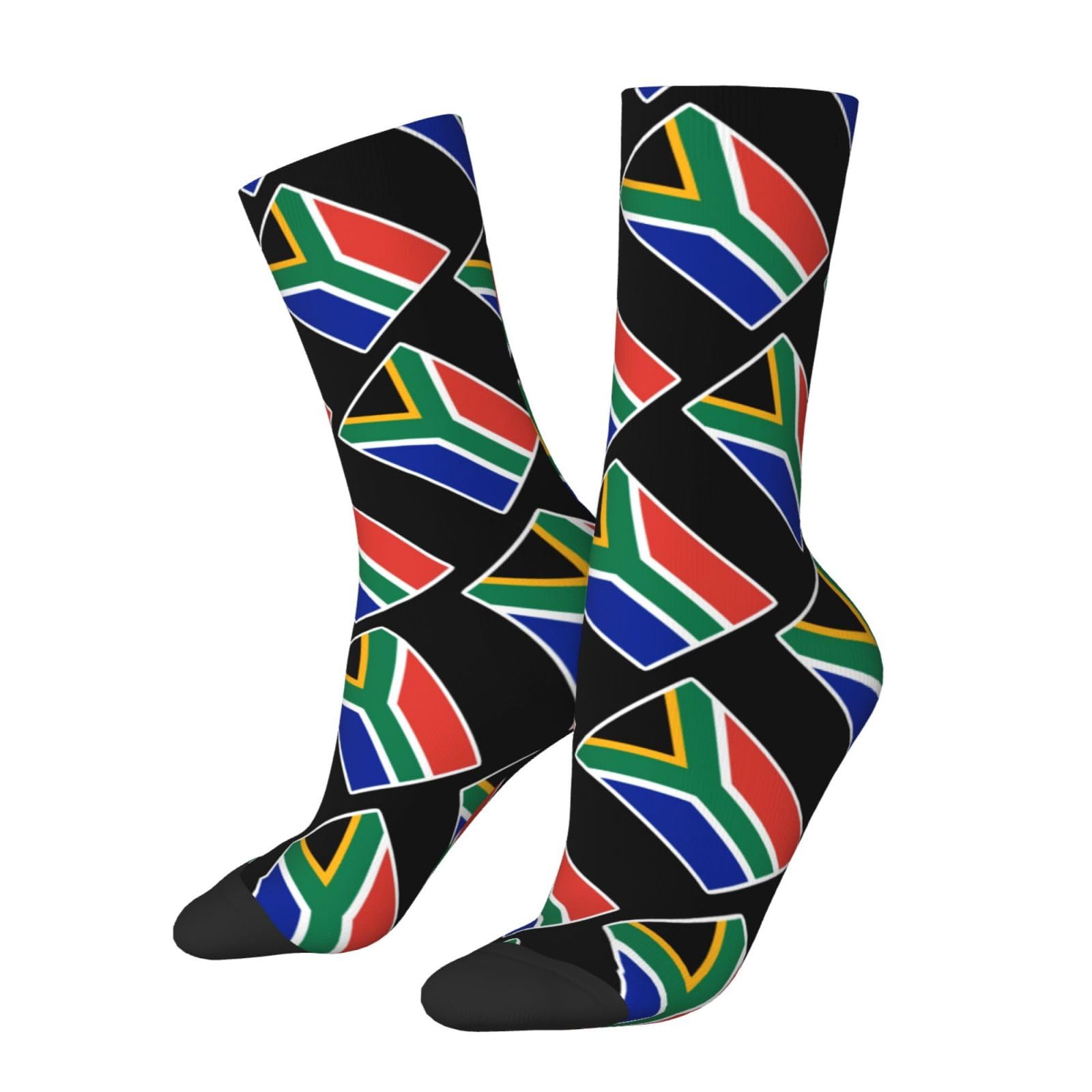 Kwqdozf Unisex As Pic South Africa Flag Socks Funny Novelty Crew Socks Gift For Men Women Teen