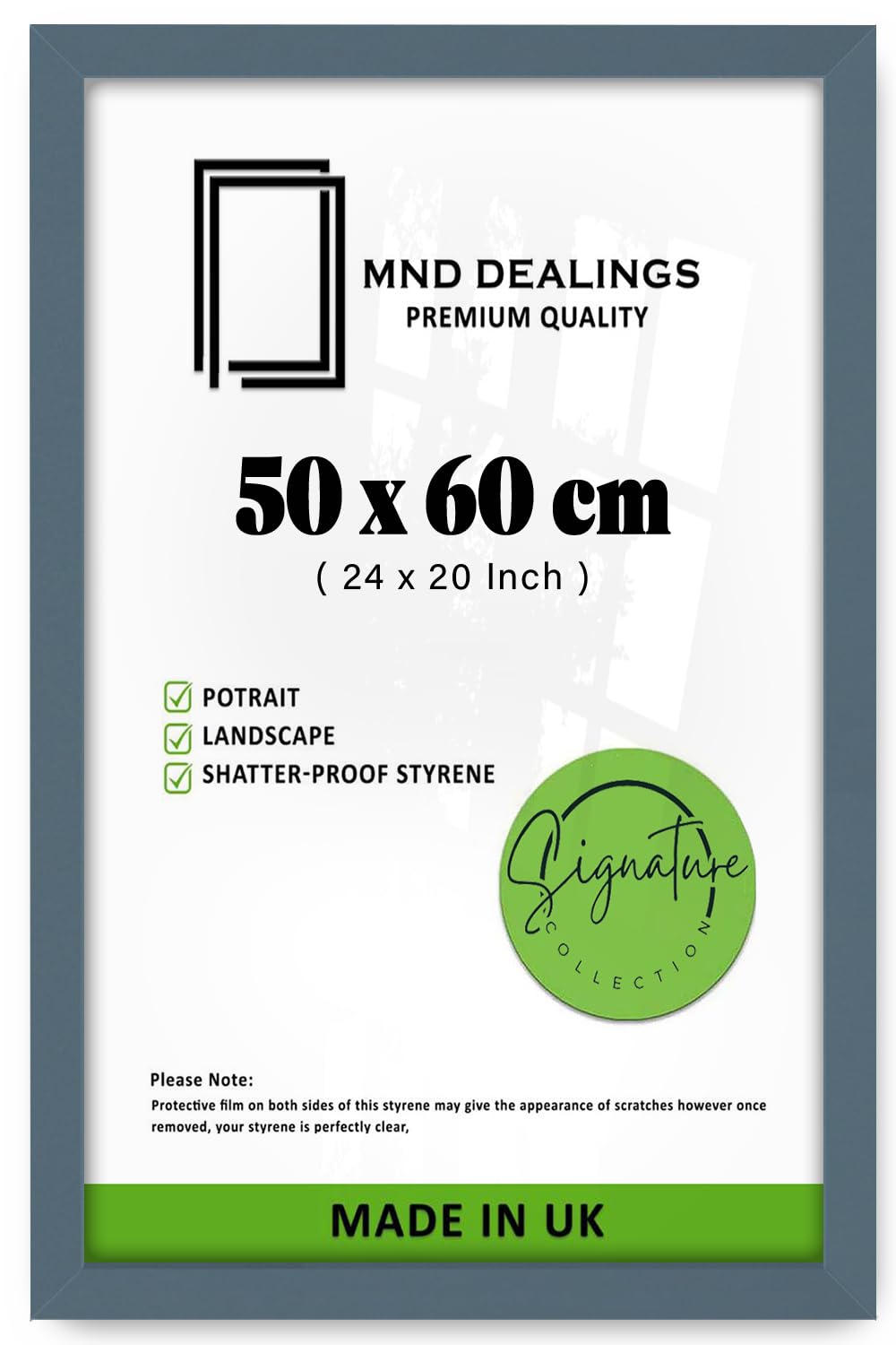 MND Dealings | Modern (50 x 60 CM) Dark Grey Handmade Picture Frame 20 Inch x 24 Inch Frame Ideal for Posters, Photos & Artwork 500 x 600 mm - [ Dark Grey ]