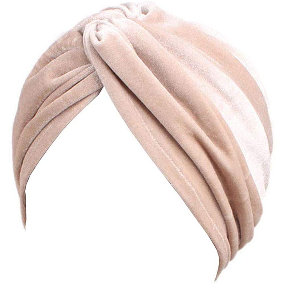 Unisex Turban Hat, Vintage Stretch Velvet Twist Pleasted Head Wrap Headband Arab Hair Wrap Chemo Turban Headwear