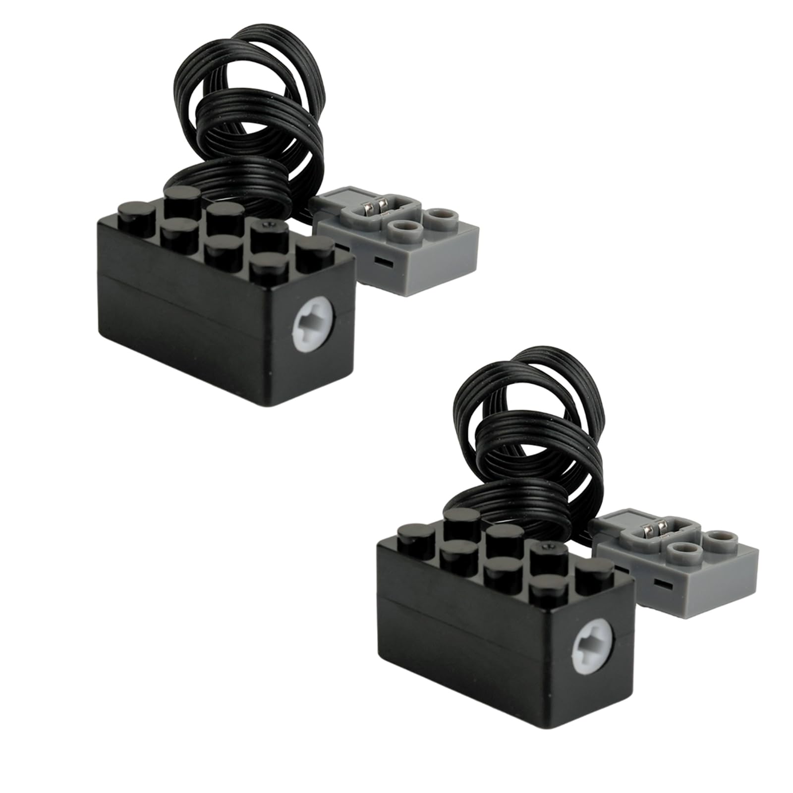 2PCS MOC S Drive Motor Building Blocks Slow Speed/Low Torque Motors with Forward & Reverse, Compatible with Power Functions Major Brands Technical(2x4 Brick Size)
